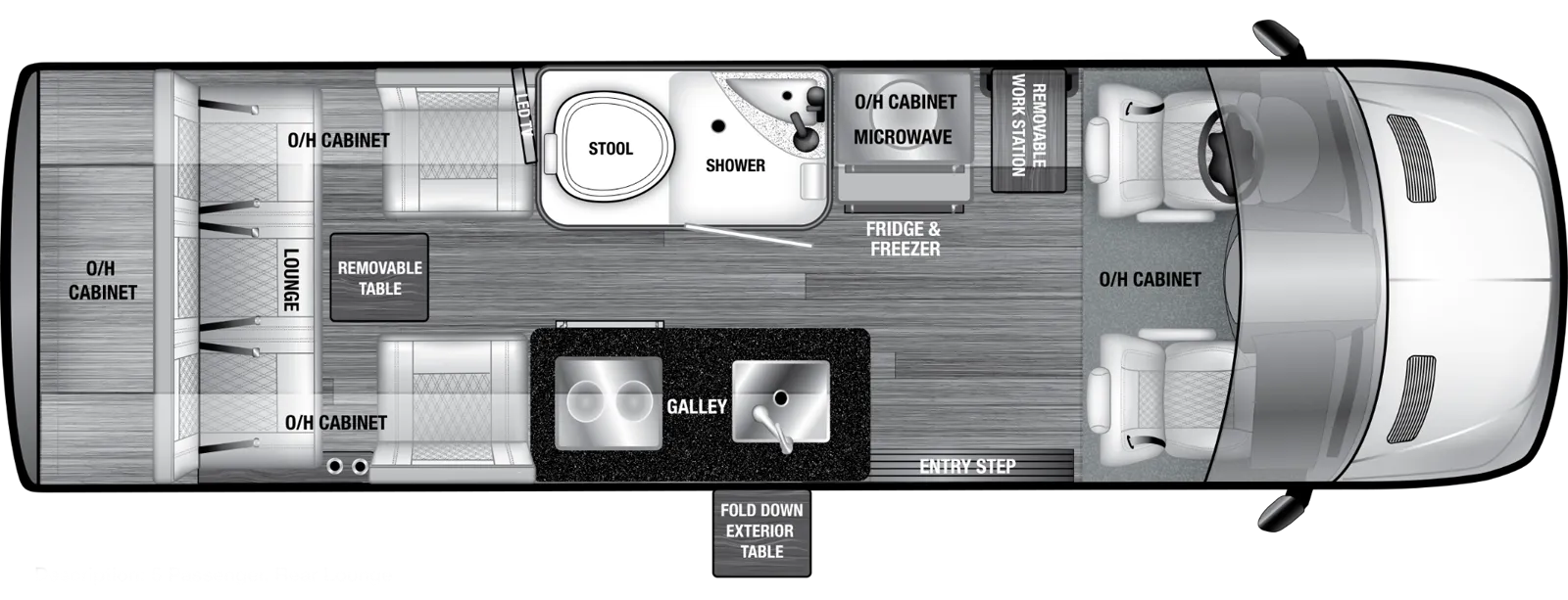 The VTOUR 3500XD 5RL floorplan has one entry and zero slide outs. Exterior features include: 8' 2" awning. 